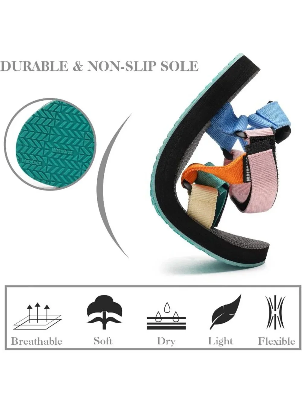 Women's Colourfull Hiking Sandals with-Arch-Support Webbing-Outdoor Beach Water